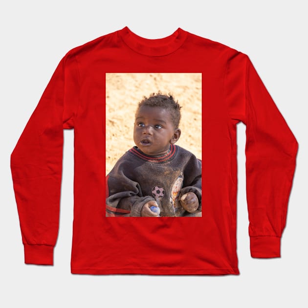 Namibia. Himba Tribe. Portrait of a Toddler. Long Sleeve T-Shirt by vadim19